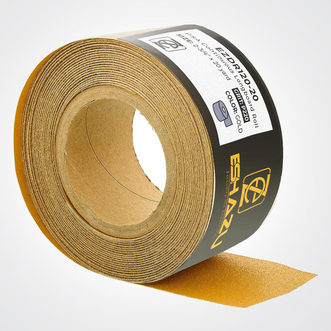 Eshazu 120 Grit Gold PSA Sandpaper Roll for Automotive and Woodworking Applications