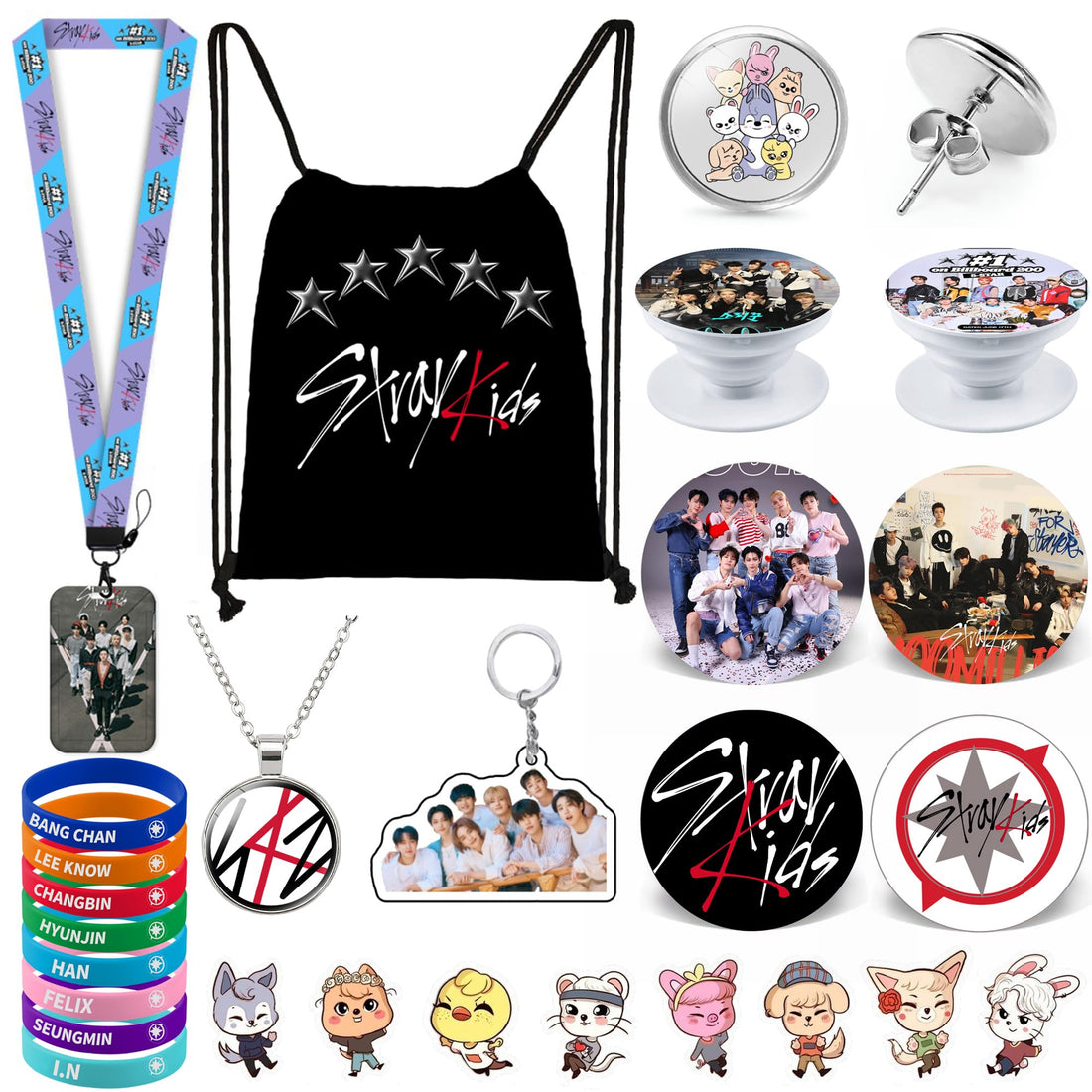 Official eTel Like Stray Kids Merchandise Gift Set Accessory Bundle.