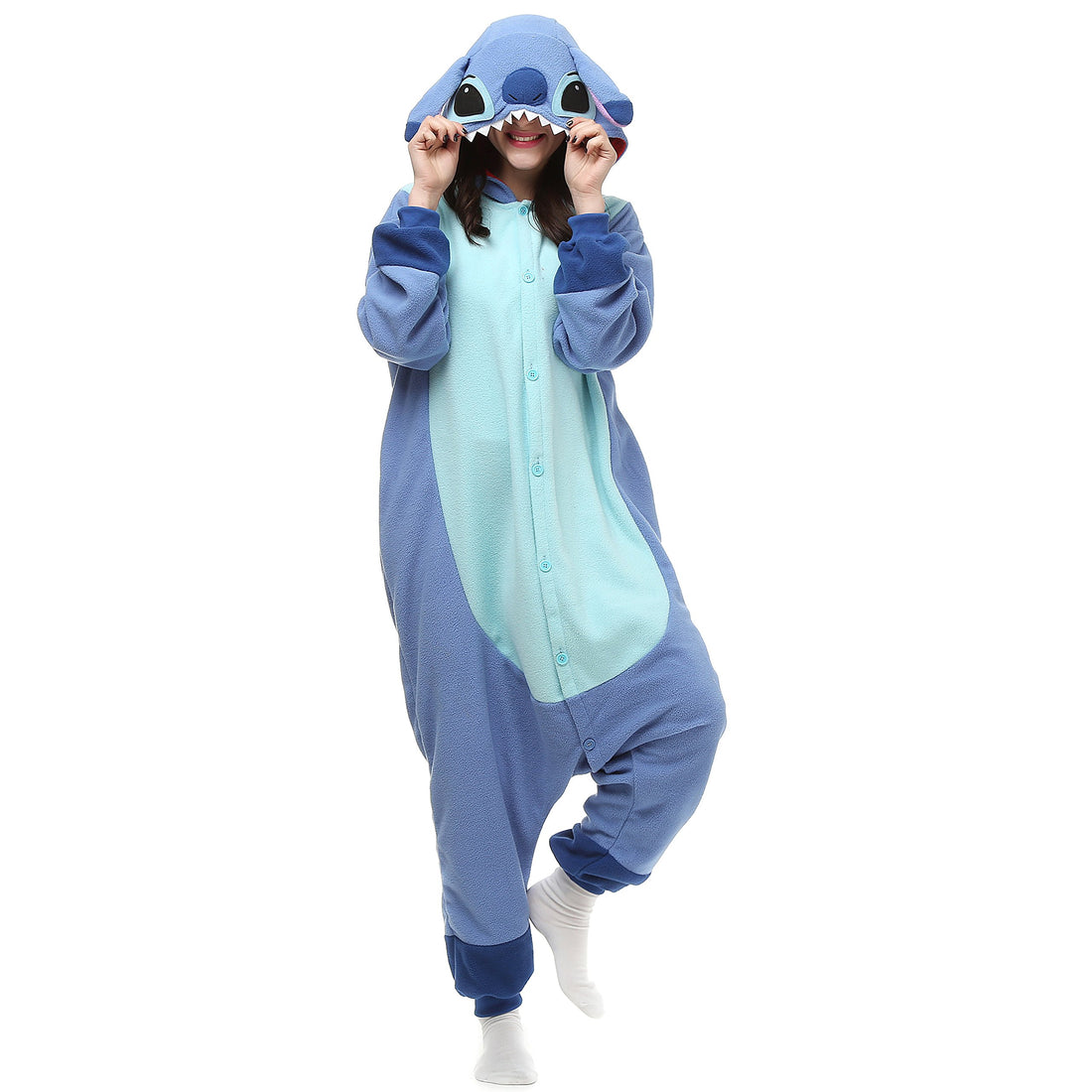 Wishliker Adult Onesie Animal Pajamas Halloween Cosplay Costumes Party Wear Blue.