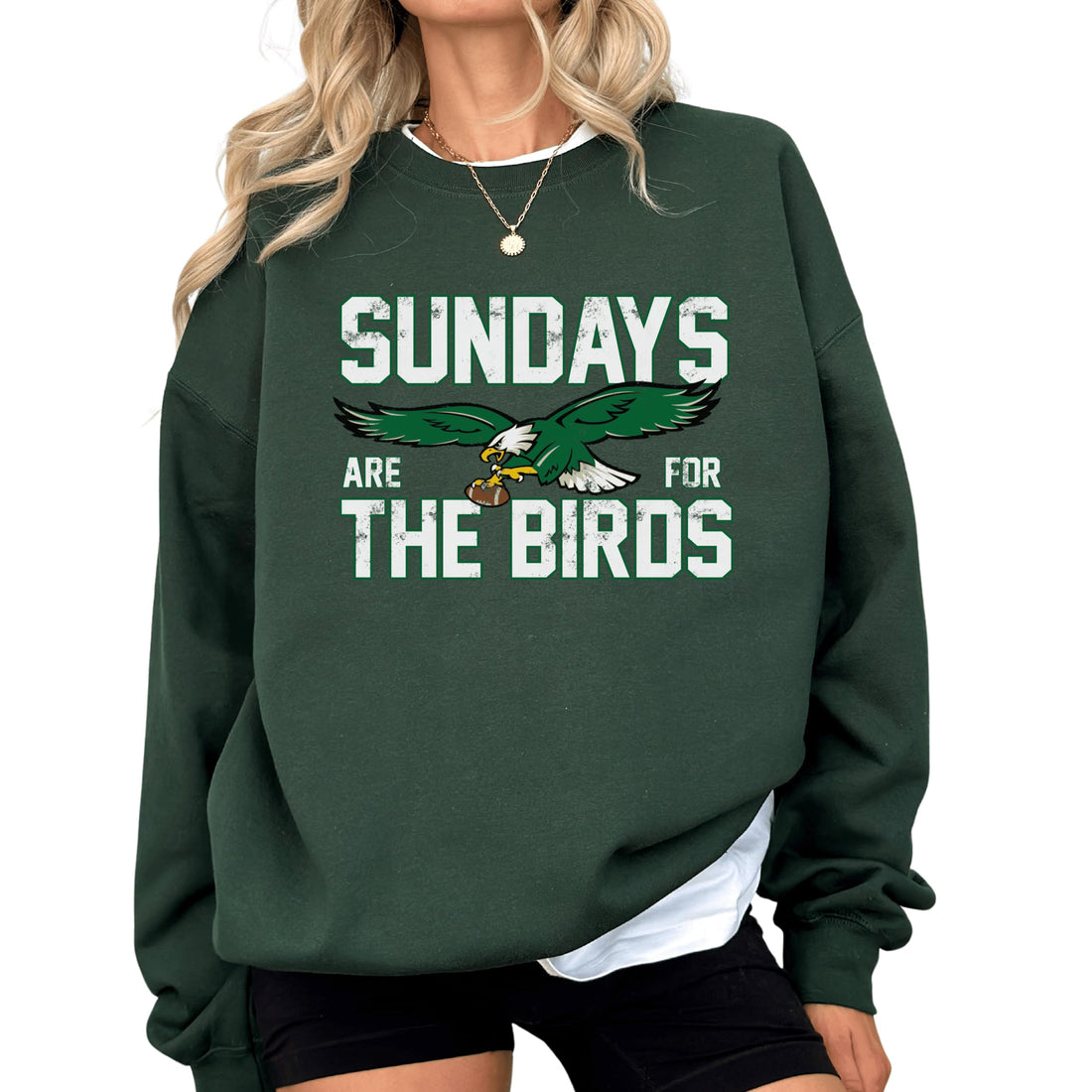 Cozy Forest Green Sweatshirt for Sports Fans on Game Day Sundays.
