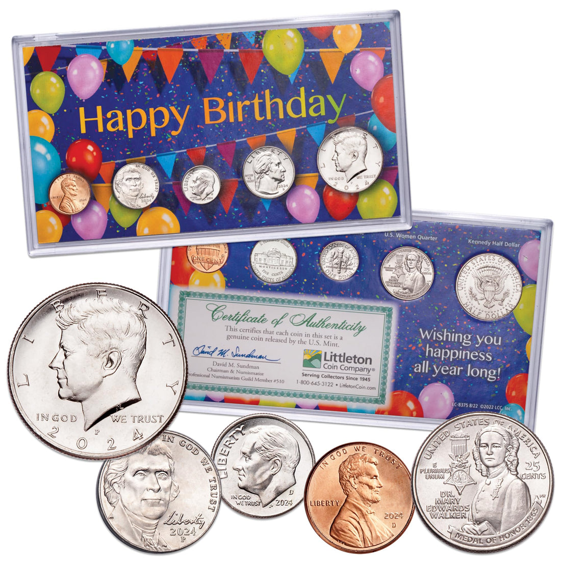 2024 United States Happy Birthday 5-Coin Uncirculated Year Set Collection