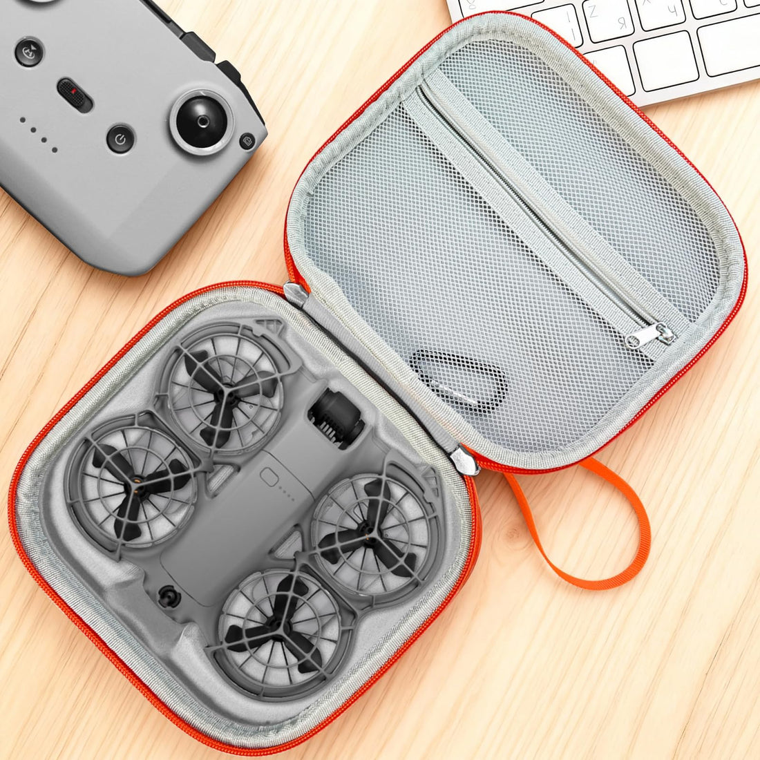 Carrying Case for DJI NEO2 Drone Accessories - Portable Travel Storage Bag (Orange)