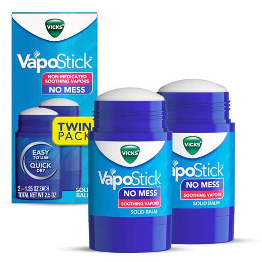 Vicks VapoStick Solid Balm - No-Mess, Easy-to-Use, Soothing Relief for Congestion.