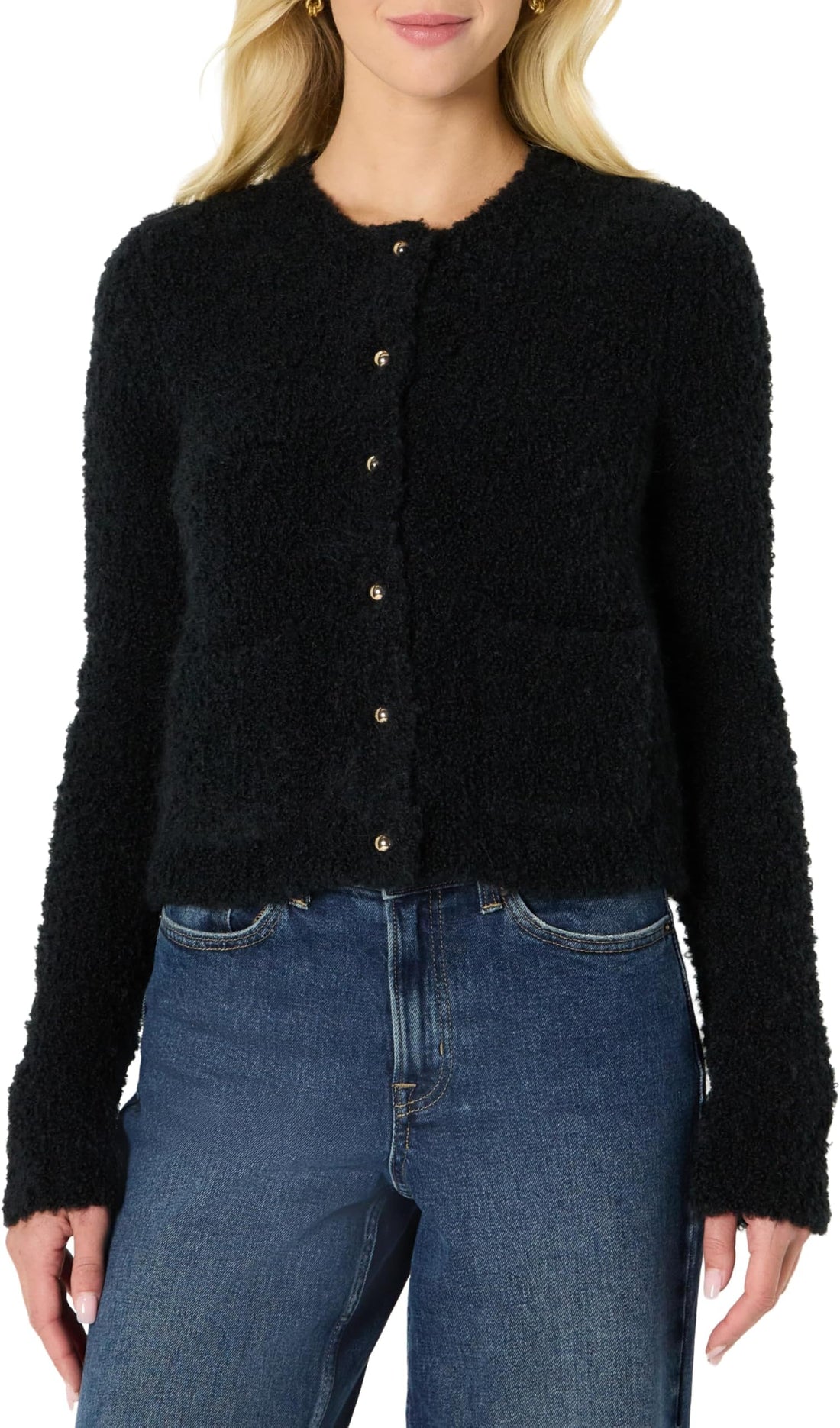 Amazon Essentials Women's Wool Blend Boucle Button-Down Jacket