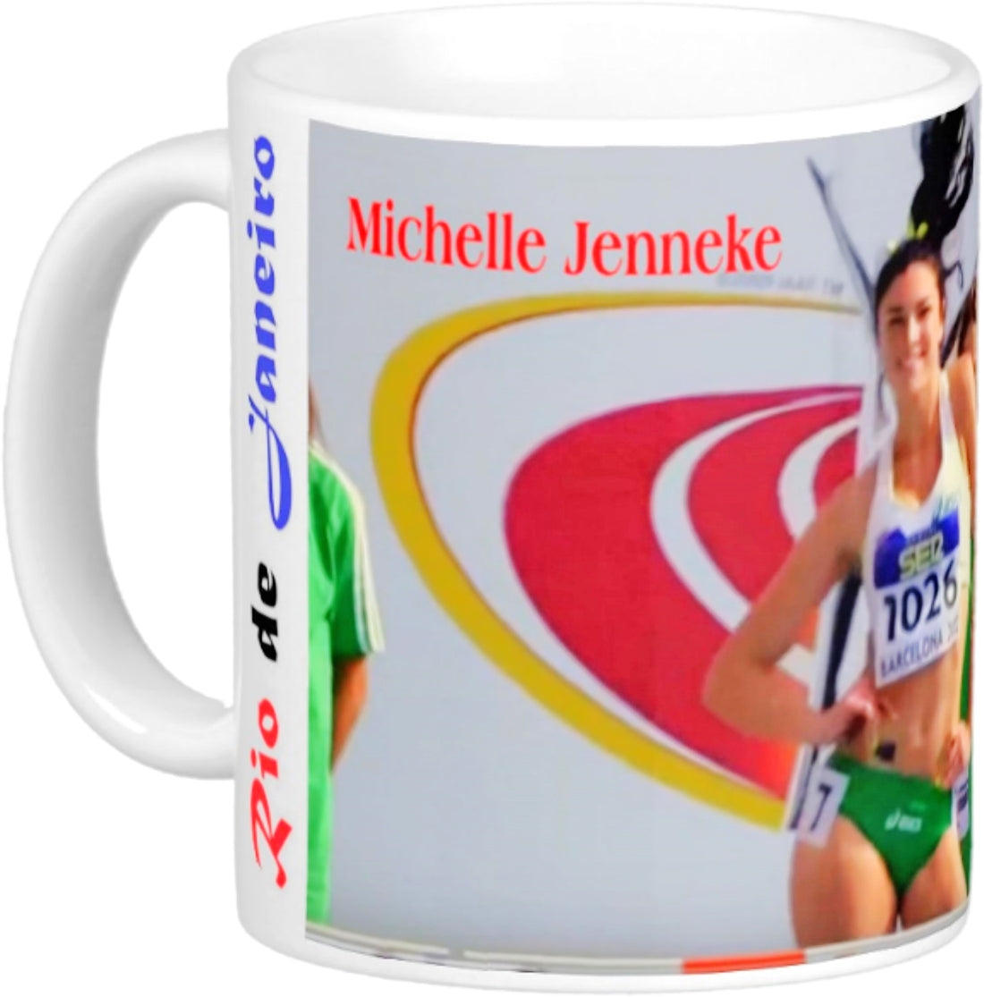 Australia Michelle Jenneke Dancing Hurdler on 11 Oz. Ceramic Coffee Mug Rio de Janeiro