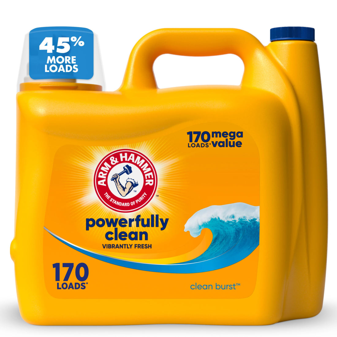 HAMMER Liquid Laundry Detergent, Clean Burst Fresh, 170 fl oz, 170 Loads, HE Laundry Detergent ...
