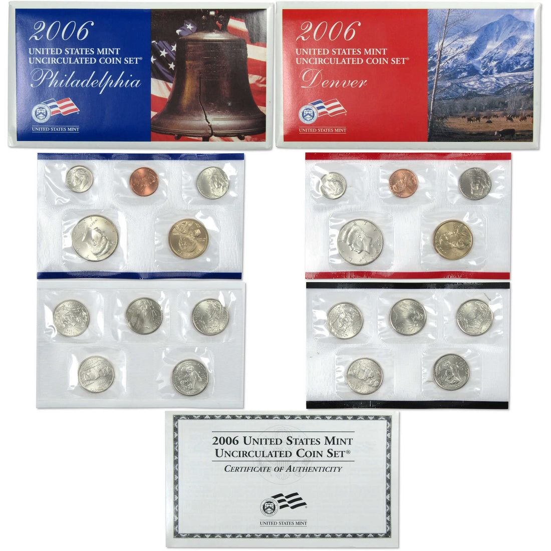 2006 Uncirculated Coin Set U.S Mint Government Packaging OGP COA.