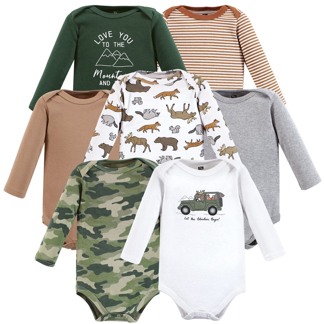 Hudson Baby unisex-baby Cotton Long-sleeve Bodysuits.