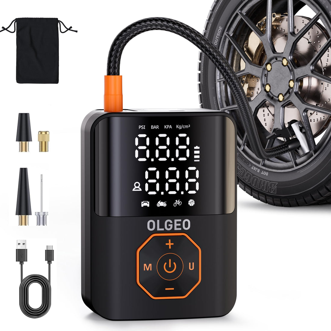 High-Pressure Portable Air Compressor for Quick and Accurate Tire Inflation.