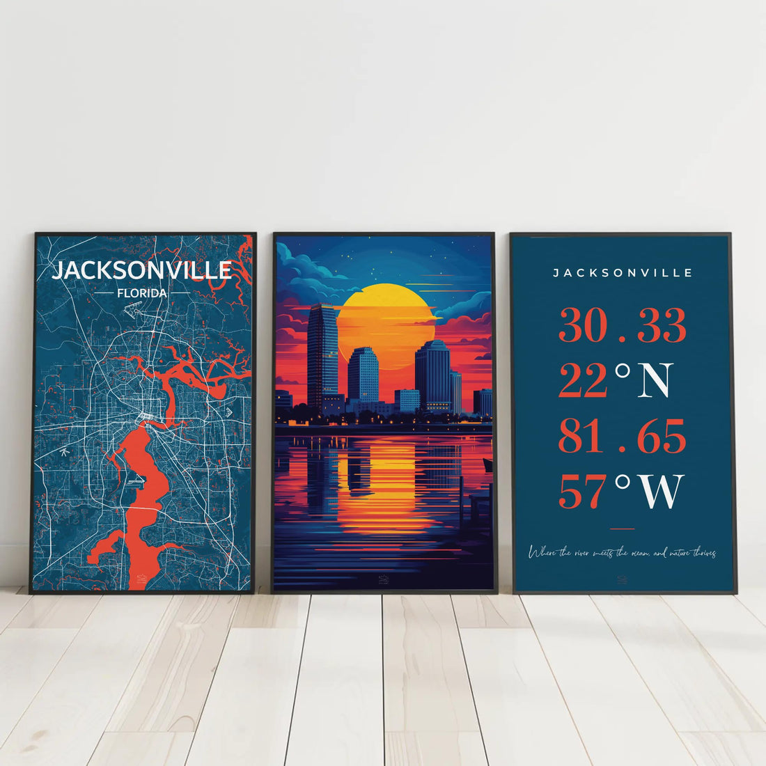 Jacksonville City Map Poster Set
