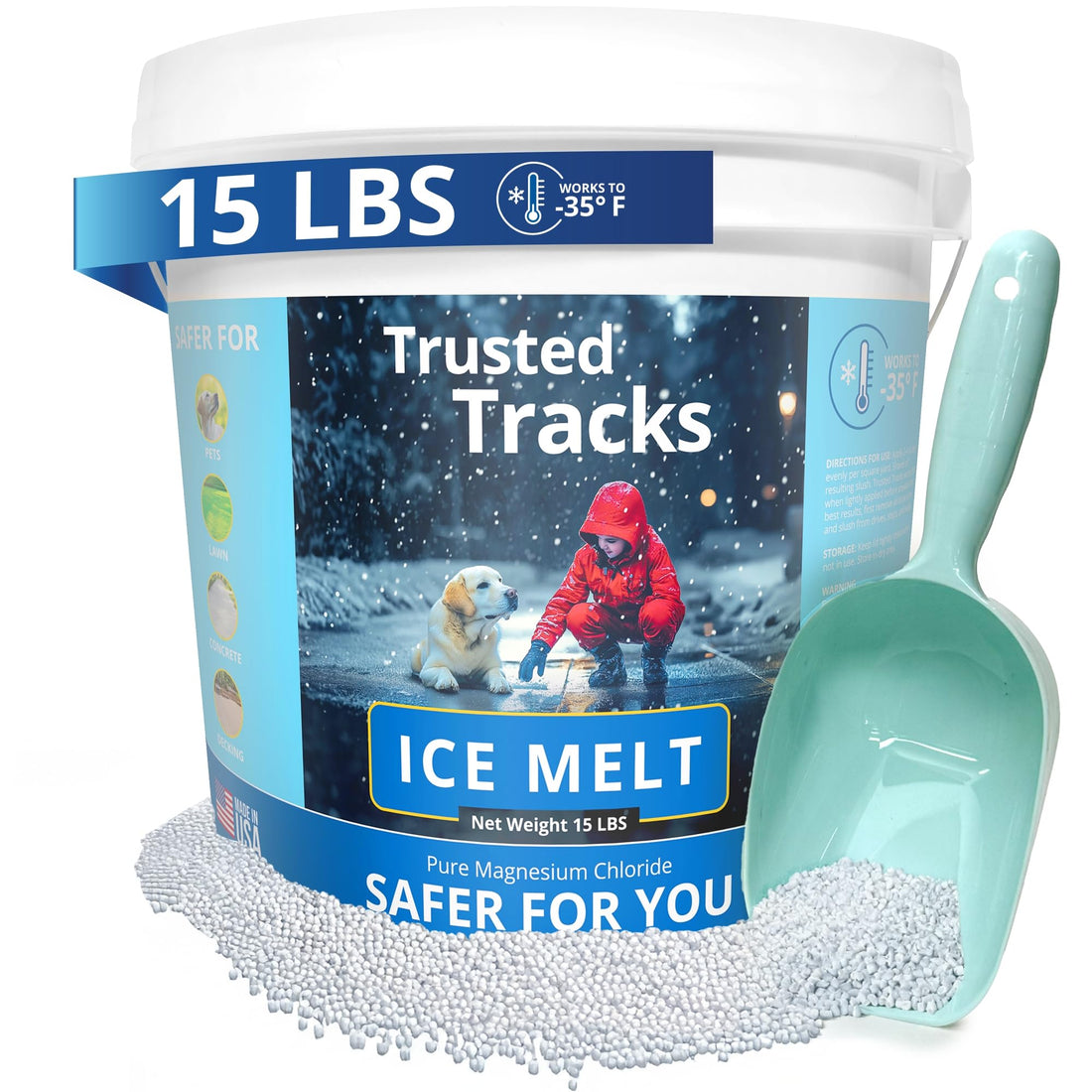 Magnesium Chloride Ice Melt for Pet Friendly and Safe Concrete.