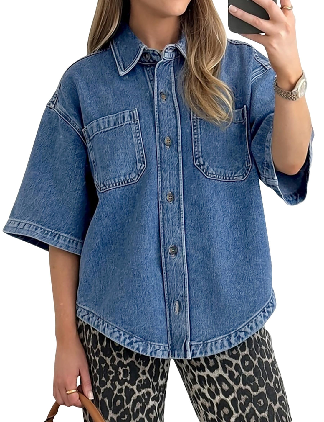 POTILI Women's Denim Shirt Description