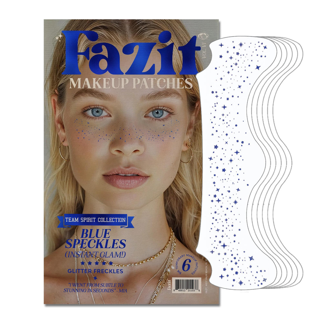 Fazit Makeup Patches - Face Makeup Patches - Beauty Face Makeup - Blue Speckles - Waterproof Blue ...