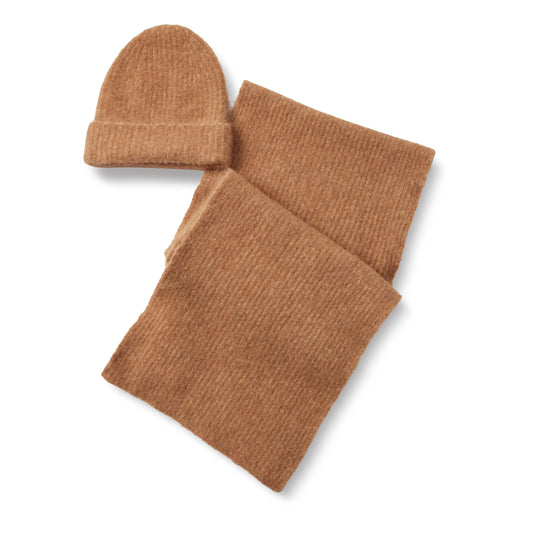 Faux Mohair Scarf and Hat Set for Adults