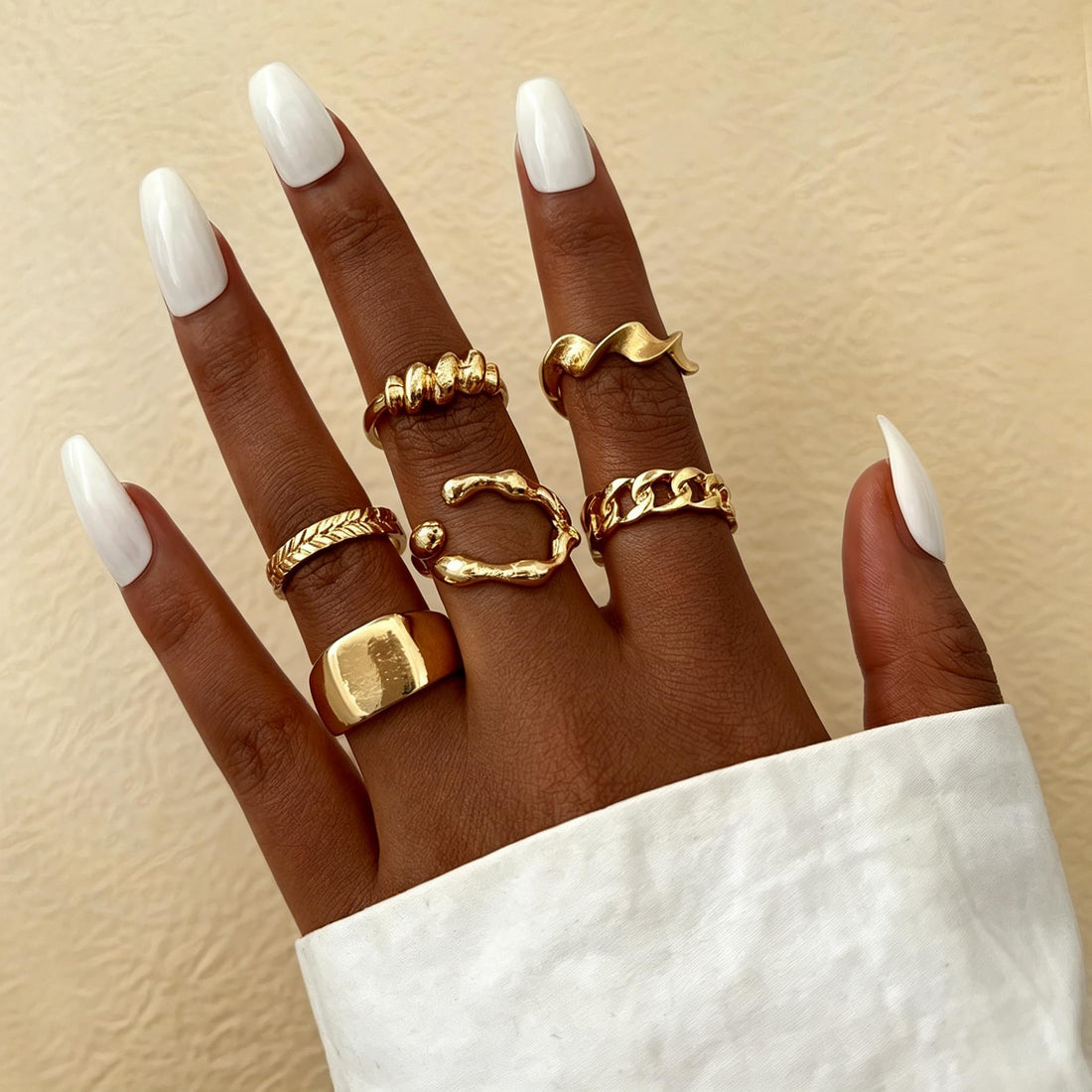 6 Chunky Gold Stackable Rings: Vintage Style Secret to Effortless Layering