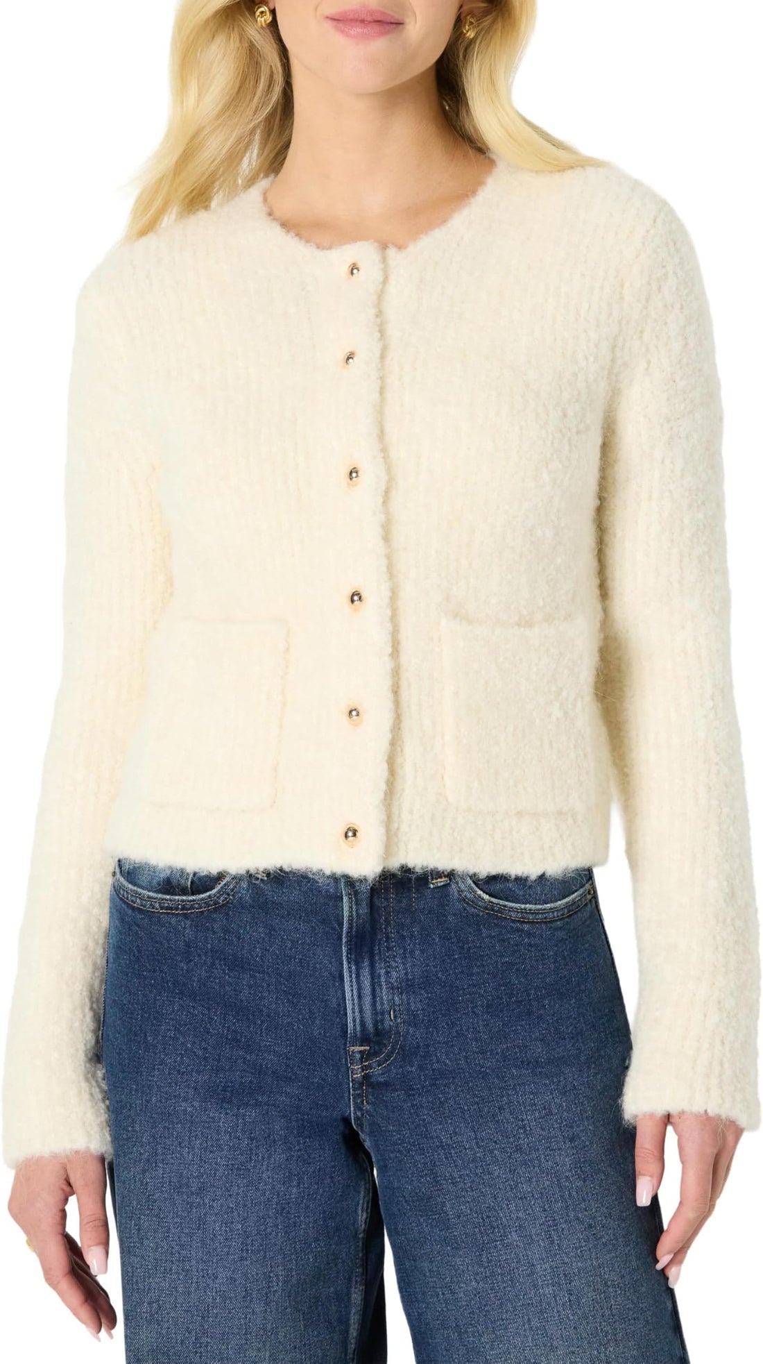 Amazon Essentials Women's Wool Blend Boucle Button-Down Jacket