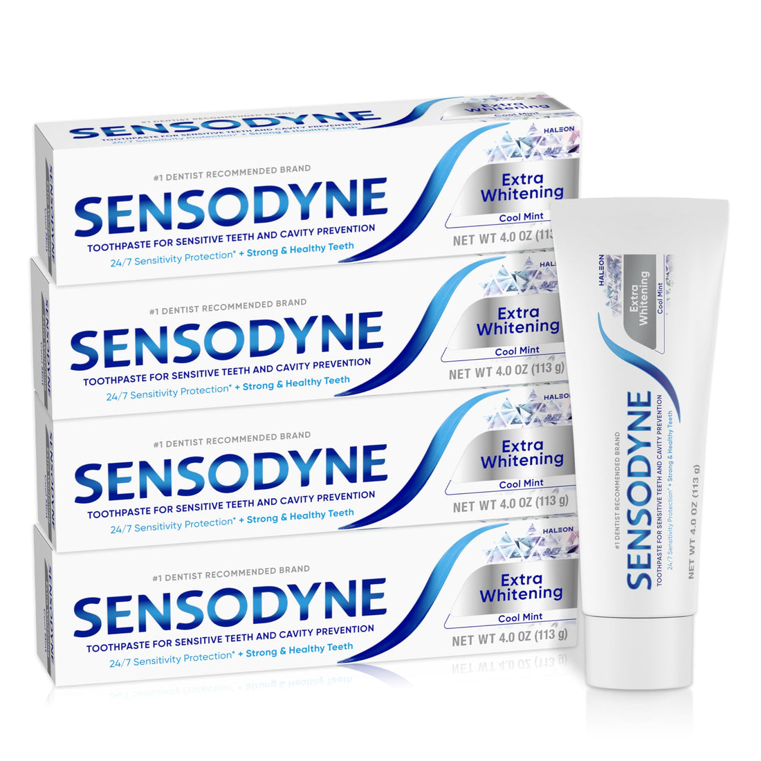 Sensodyne Extra Whitening Toothpaste for Sensitive Teeth and Cavity Prevention