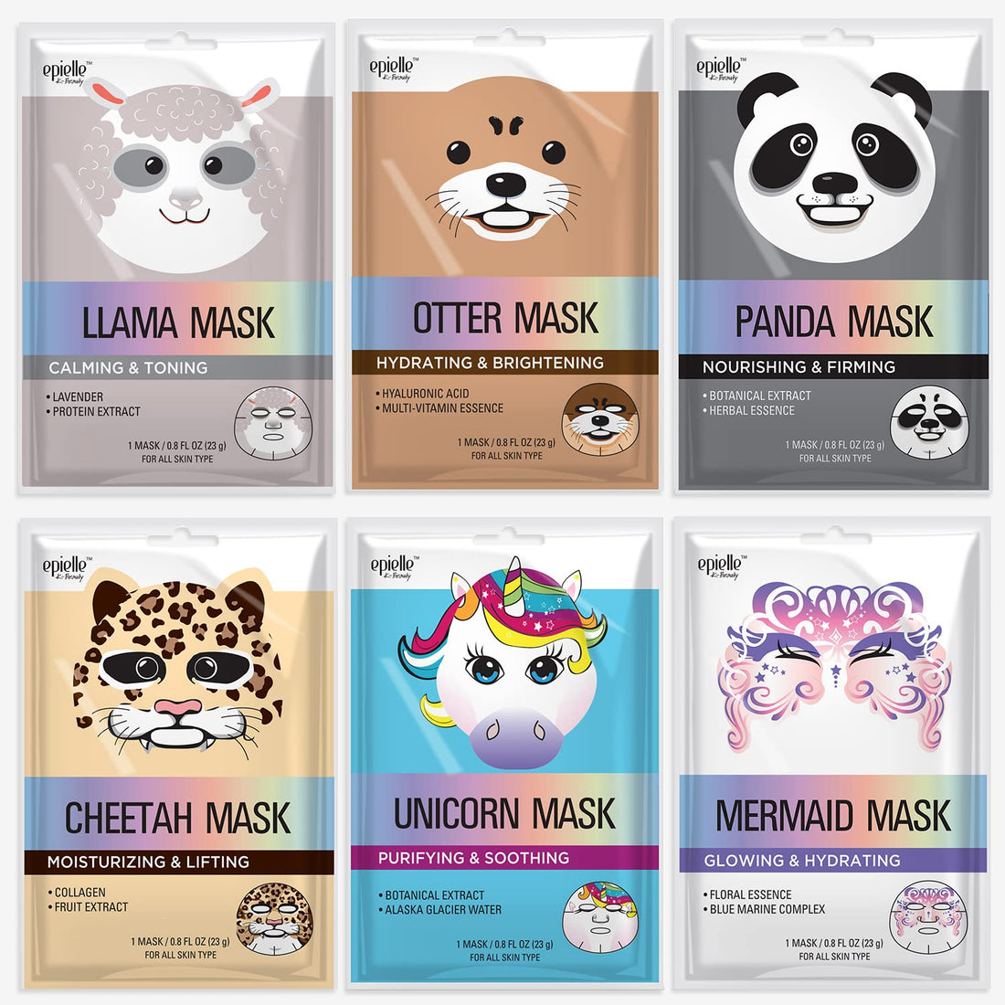 Korean-Style Animal Face Masks for All Skin Types and Kids.