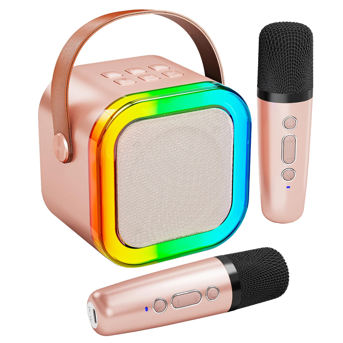 Karaoke Machine for Kids Adults, Portable Bluetooth Mini Karaoke Microphone Singing Speaker with 2...