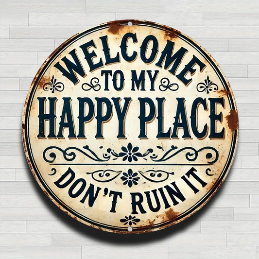 Rustic Metal Round Wall Signs for Home Decor