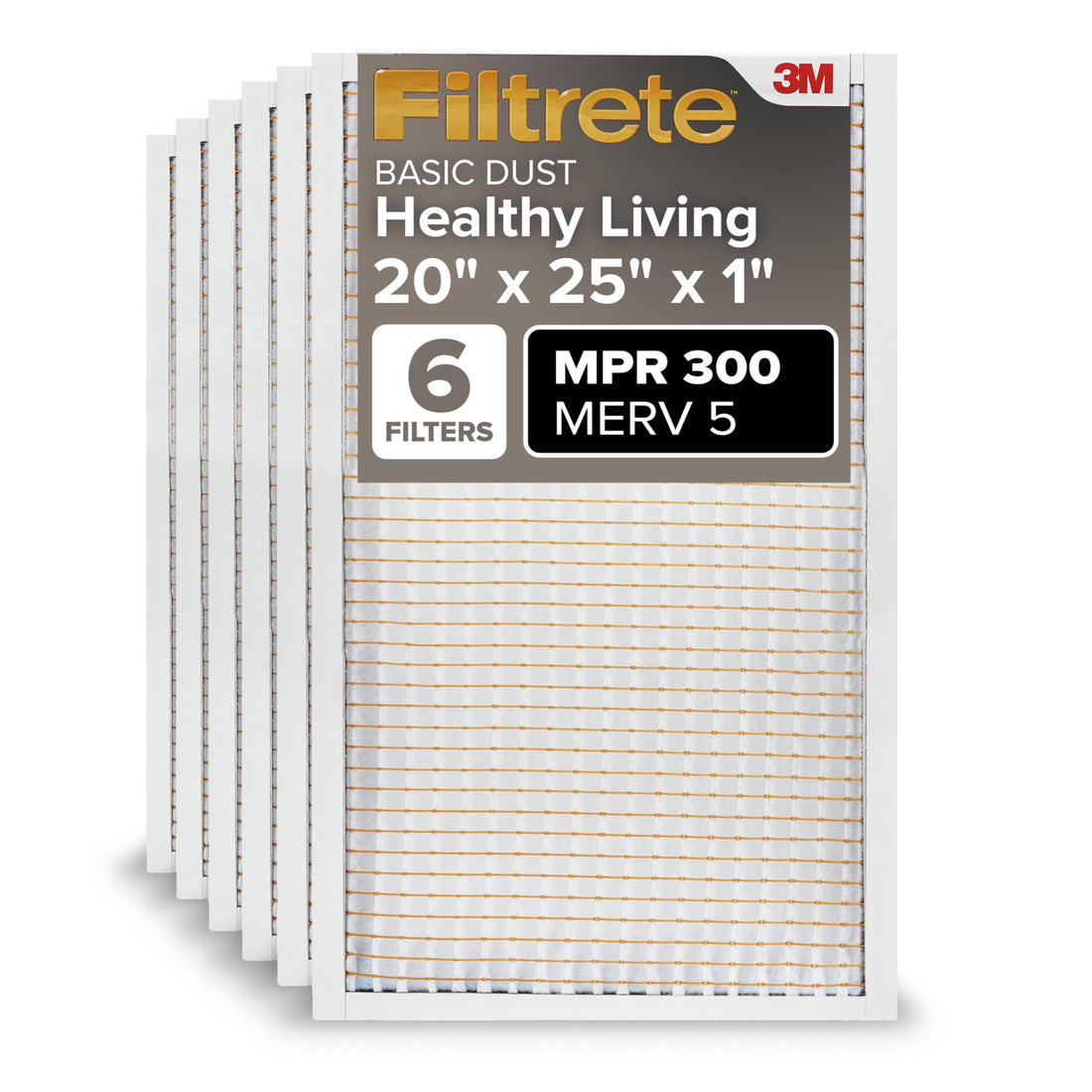 Filtrete 20x25x1 AC Furnace Air Filter, MERV 5, MPR 300, Capture Unwanted Particles, 3-Month ...