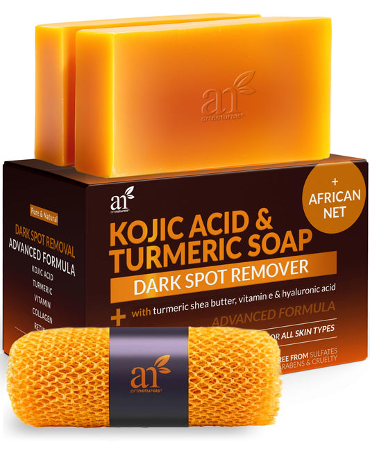 Turmeric-Infused Kojic Acid Soap for Dark Spots and acne scars.