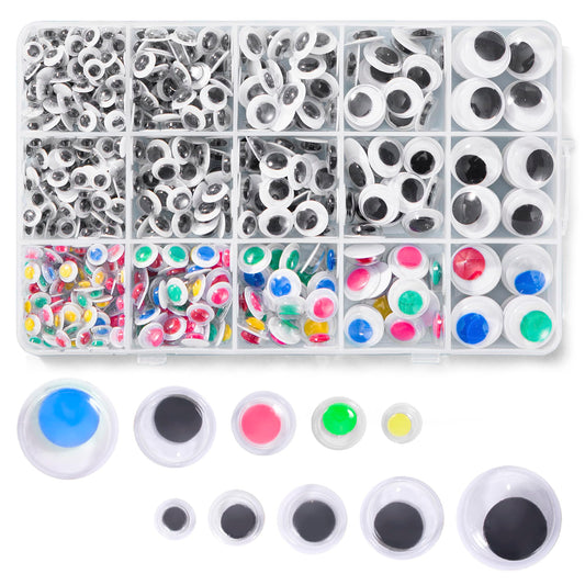 Large Assorted Size Colorful Googly Eyes with Self Adhesive Feature available.