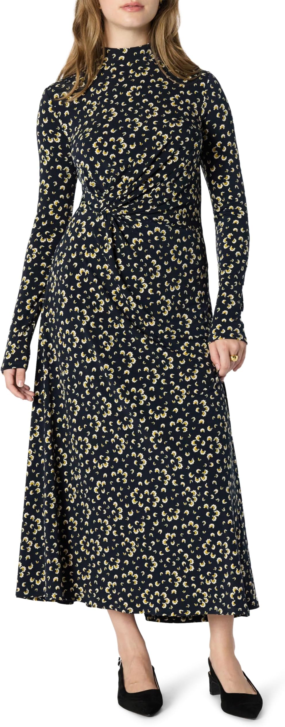 Amazon Essentials Women's Fit and Flare Long-Sleeved Short Maxi Dress