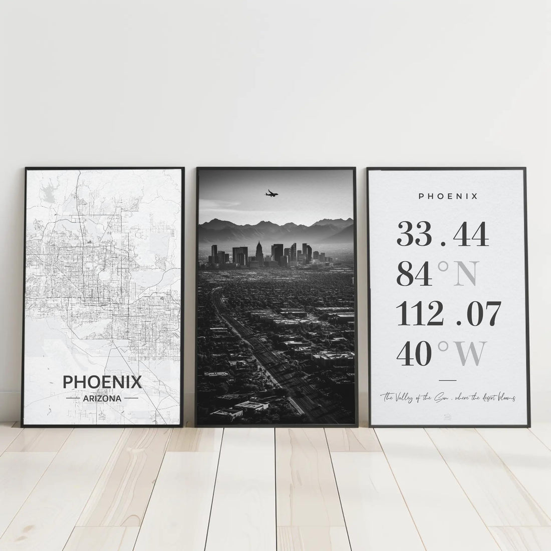 CITY on WALL Phoenix Poster Set - City Map, Portrait