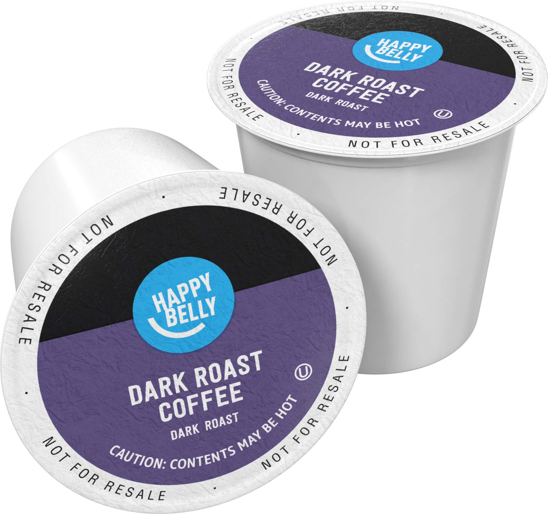 Amazon Brand - Happy Belly Dark Roast Coffee Pods, Compatible with Keurig 2.0 K-Cup Brewers, 100 ...