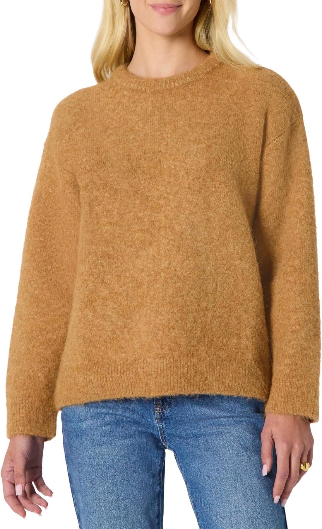 Amazon Essentials Women's Oversized-Fit Faux Mohair Crewneck Sweater