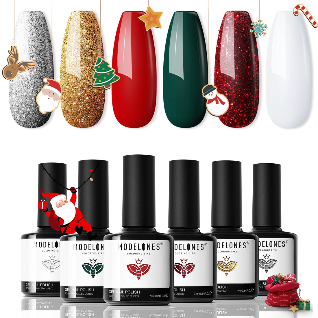 Luxurious Six-Year-Glow Holiday Gel Polish Set in Winter Fusion Magic