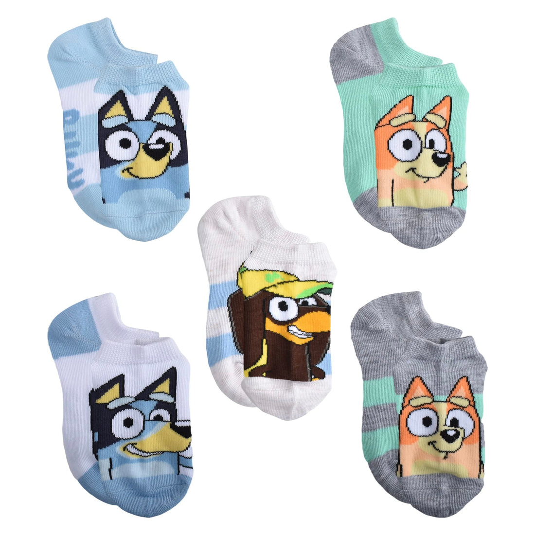 Bluey Boys Kids No Show Socks, Blue, Medium US.