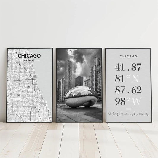 Chicago City Map Poster Set