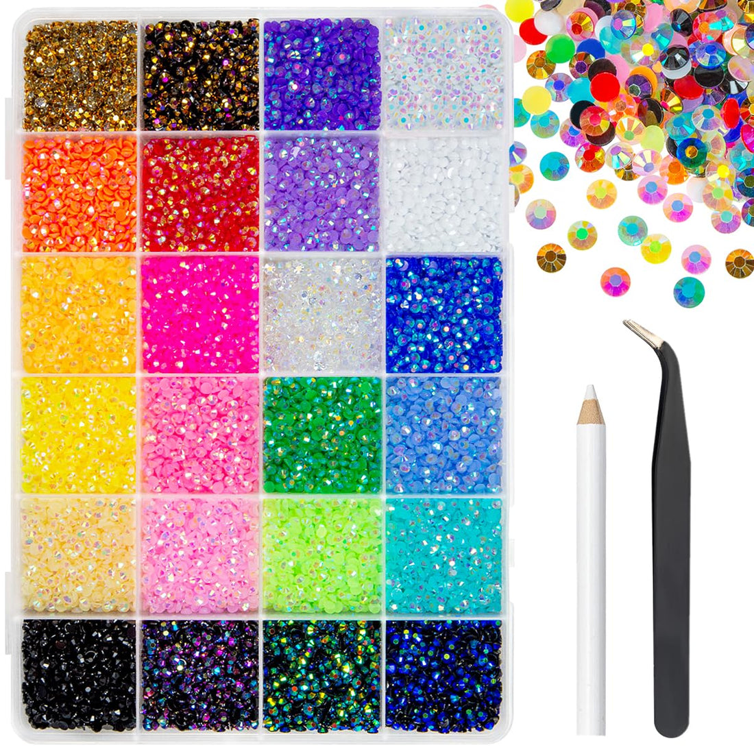 Colorful Jelly Resin Rhinestones for Crafting and Makeup