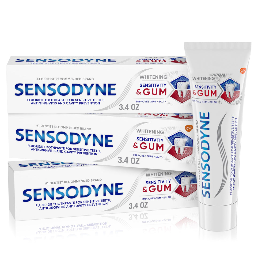 Sensodyne Sensitivity Gum Whitening Toothpaste for Sensitive Teeth and Gum Problems - 3.