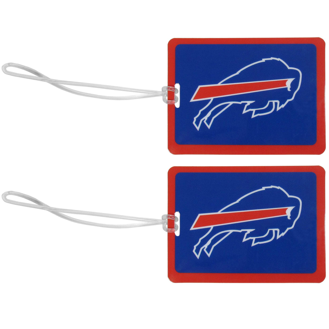 NFL Buffalo Bills Vinyl Luggage Tag, 2pk, Blue.