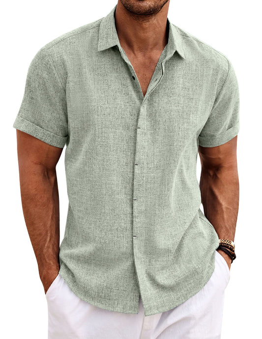 COOFANDY Men's Casual Linen Shirts for Summer and Beach Wear