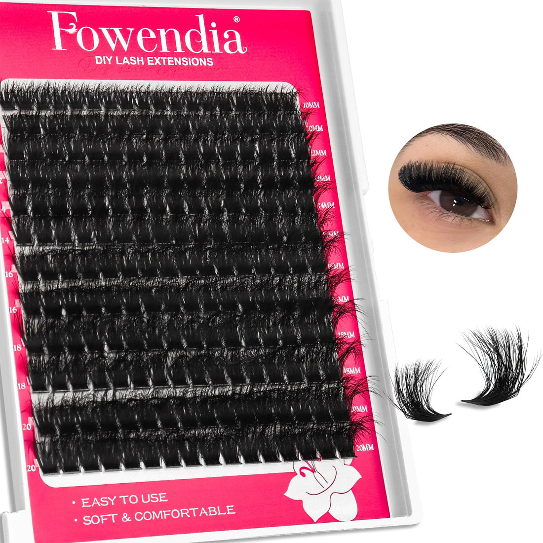 Fluffy Individual Lashes for Volume and Thickness Eyelash Extensions Options.