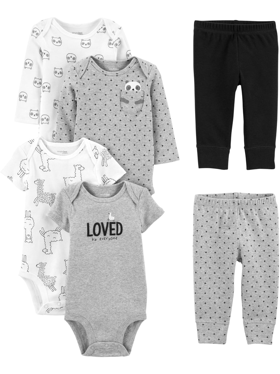 Simple Joys by Carter's baby-boys 6-piece Bodysuits (Short and Long Sleeve) and Pants Set.