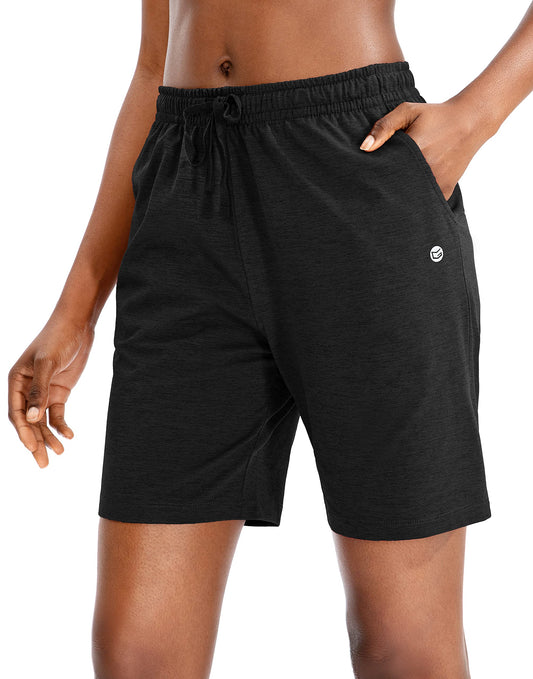 G Gradual Women's Bermuda Shorts Jersey Shorts with Deep Pockets 7⁘ Long Shorts for Women Lounge Walking ...