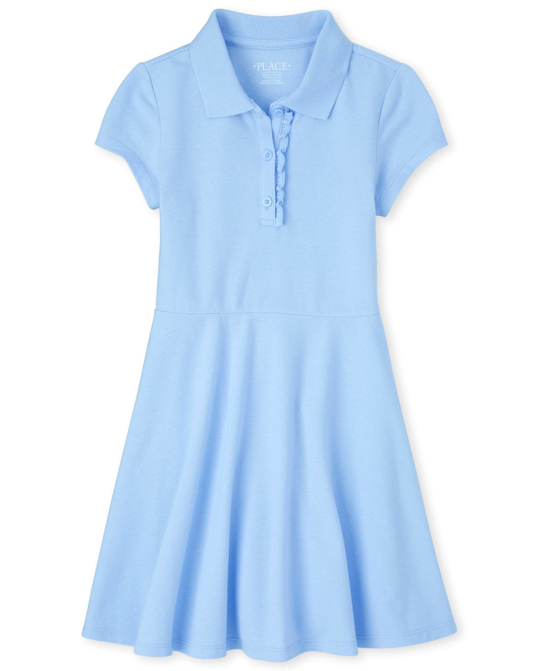Girls' Short Sleeve Ruffle Polo Dress