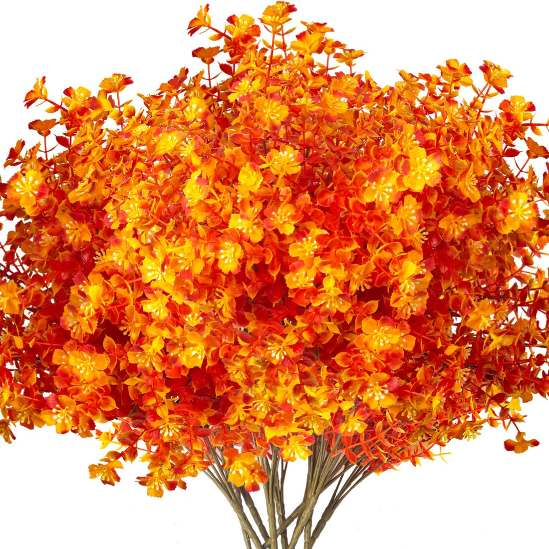 Artificial Fall Flowers for Outdoors - UV Resistant Fake Mums for Halloween