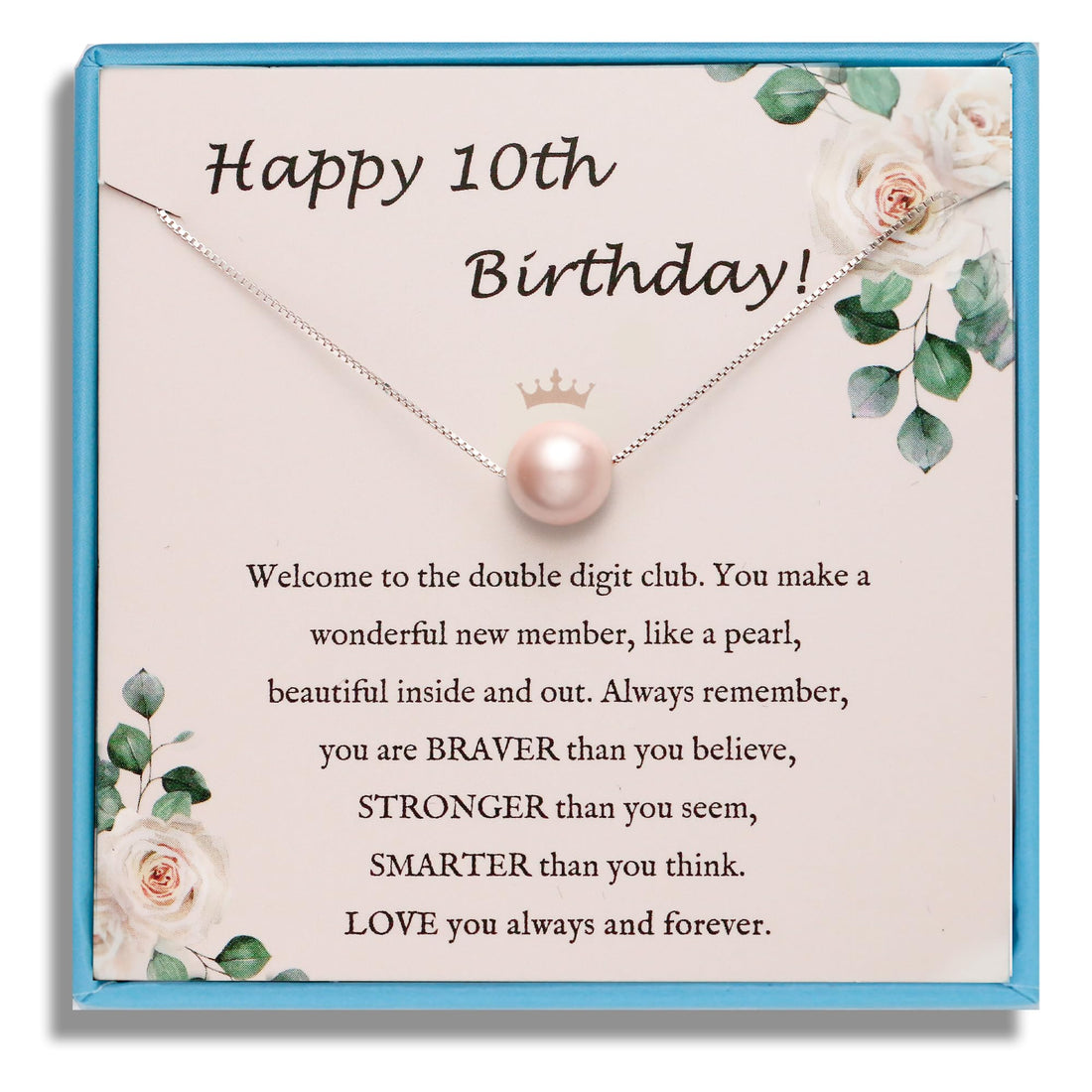 Sensual Baby Girl Sterling Silver Pearl Necklace for 10-Year-Old Fashionista Birthday.