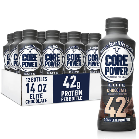 Core Power Fairlife Elite 42g High Protein Milk Shakes For kosher diet, Ready to Drink for Workout Recovery, Chocolate, 14 Fl