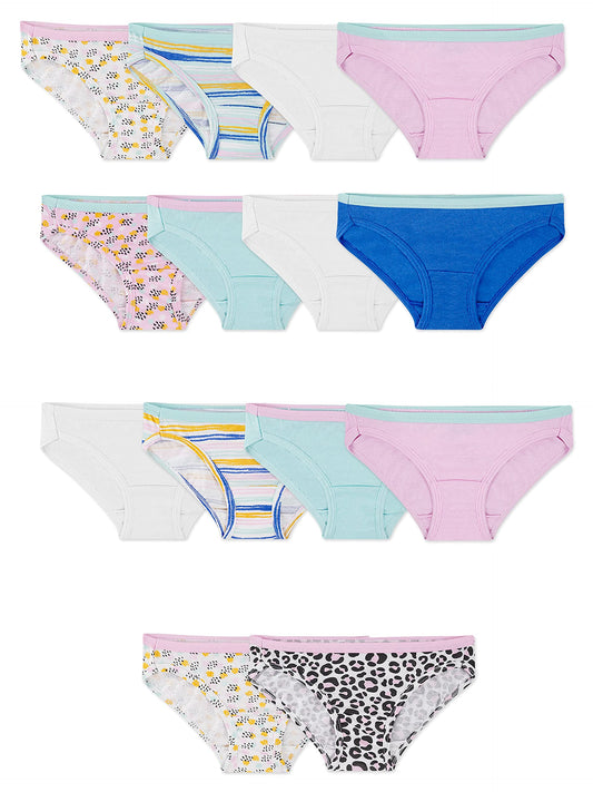 Fruit of the Loom Girls' Cotton Bikini Underwear Multipacks.