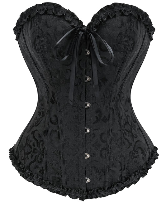 SZIVYSHI Corset Tops for Women, Bustier Shapewear Lingerie, Lace Waist Push Up Bodysuit.