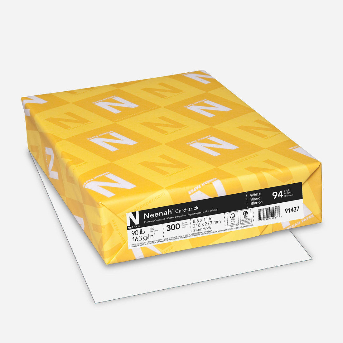 Neenah Index Cardstock, Standard Weight, White, Lightweight, 94 Brightness Paper.