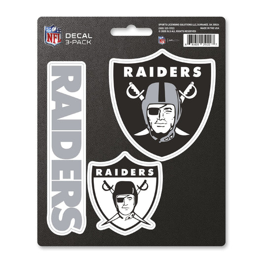 Fanmats NFL Oakland Raiders Team Decal, 3-Pack , Black.