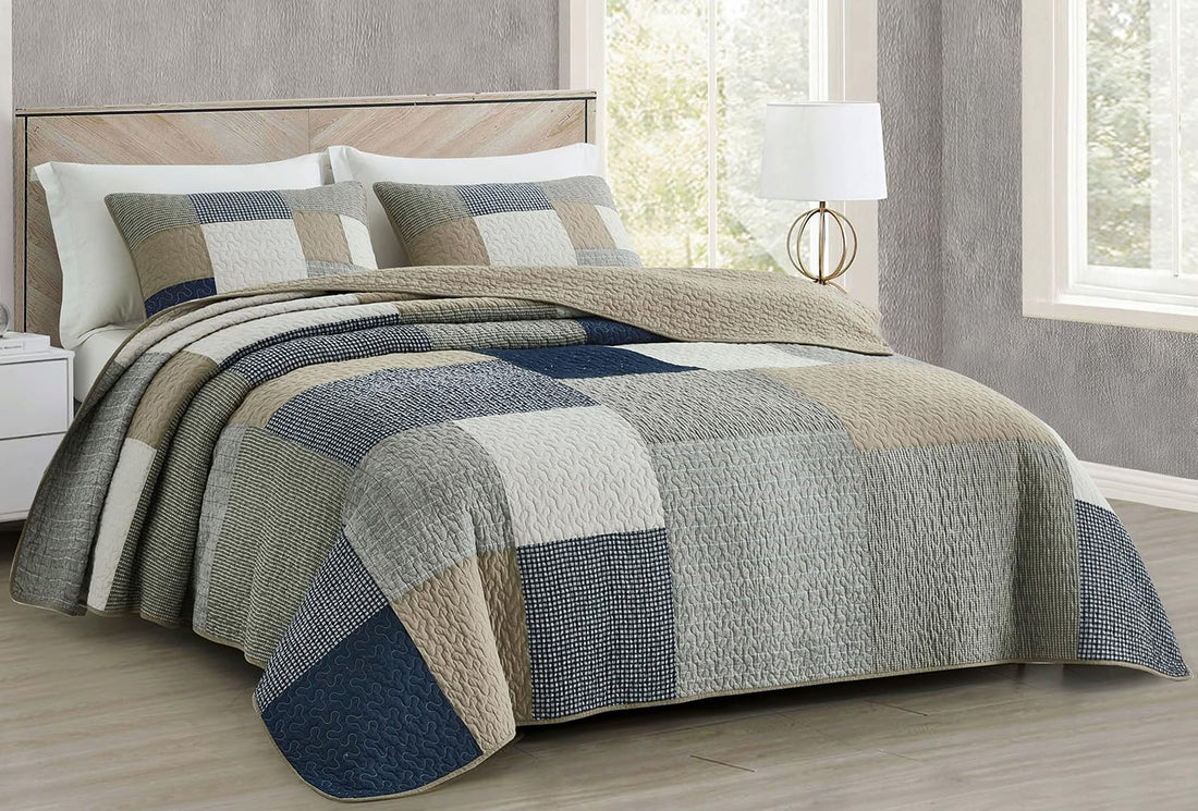 Patchwork Perfection: Navy Blue Elegance